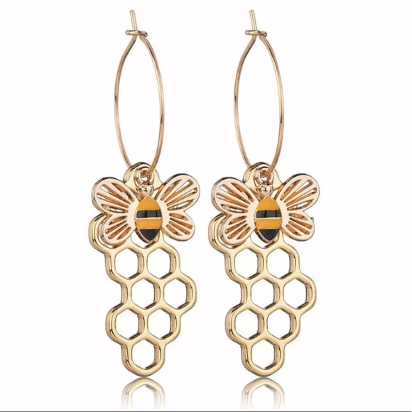 Bees Honeycomb Earrings